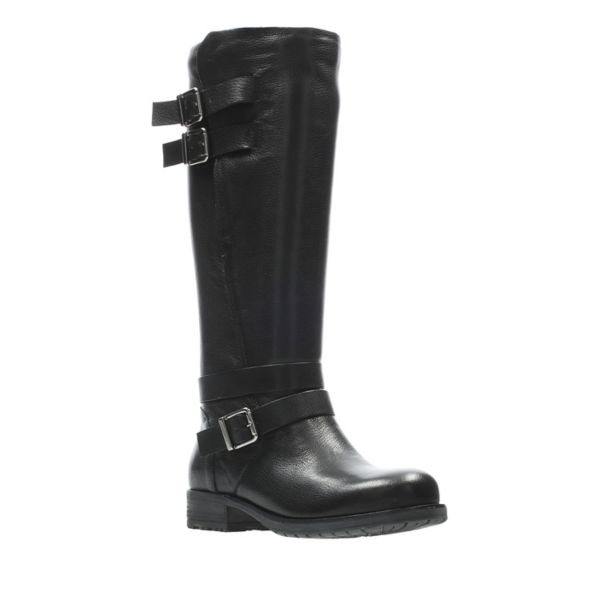 Clarks Womens Adelia Dusk Biker Boots Black | UK-2098164